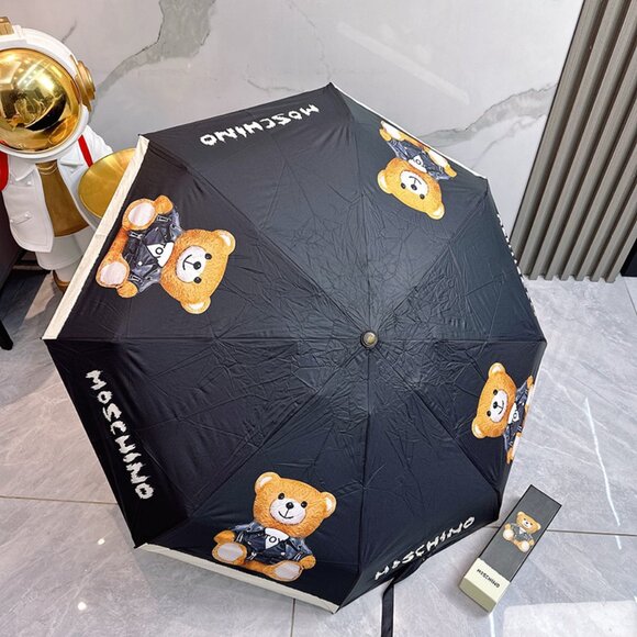 Moschino Black Biker Teddy Bear Folding Umbrella - Picture 9 of 9